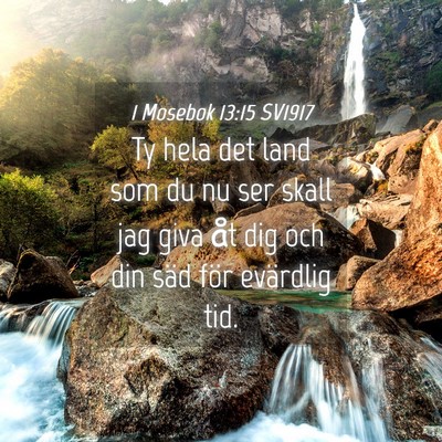 Picture 04 - 1 Mosebok 13:15 SV1917 - Ty hela det land som du nu ser skall jag giva åt - Bible Verse Picture