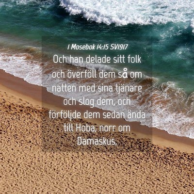 Picture 04 - 1 Mosebok 14:15 SV1917 - Och han delade sitt folk och överföll dem så - Bible Verse Picture