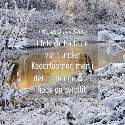 Picture 04 - 1 Mosebok 14:4 SV1917 - I tolv år hade de varit under Kedorlaomer, men i - Bible Verse Picture
