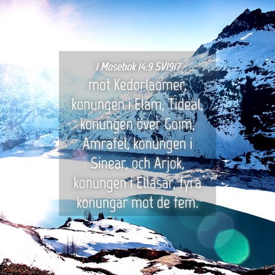 Picture 04 - 1 Mosebok 14:9 SV1917 - mot Kedorlaomer, konungen i Elam, Tideal, - Bible Verse Picture
