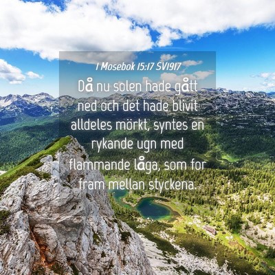 Picture 04 - 1 Mosebok 15:17 SV1917 - Då nu solen hade gått ned och det hade blivit - Bible Verse Picture