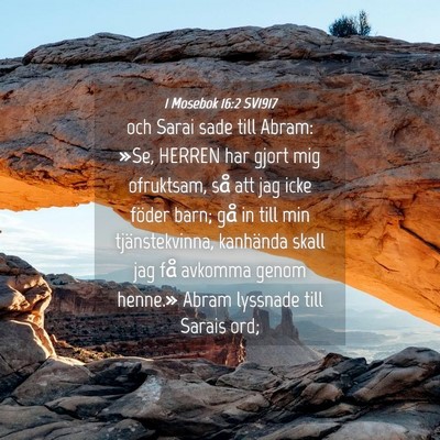 Picture 04 - 1 Mosebok 16:2 SV1917 - och Sarai sade till Abram: »Se, HERREN har gjort - Bible Verse Picture