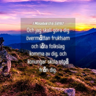Picture 04 - 1 Mosebok 17:6 SV1917 - Och jag skall göra dig övermåttan fruktsam och - Bible Verse Picture