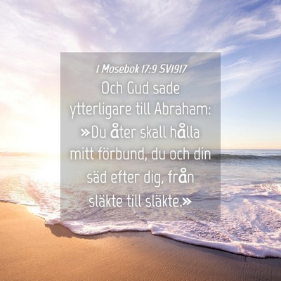 Picture 04 - 1 Mosebok 17:9 SV1917 - Och Gud sade ytterligare till Abraham: »Du åter - Bible Verse Picture