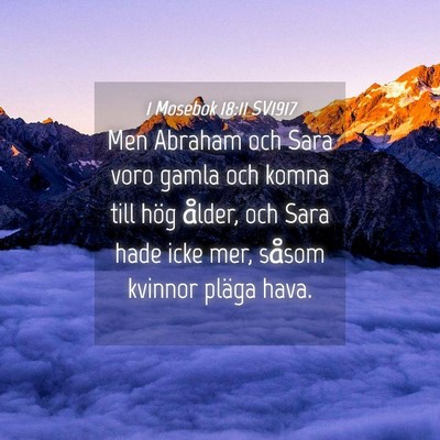 Picture 04 - 1 Mosebok 18:11 SV1917 - Men Abraham och Sara voro gamla och komna till - Bible Verse Picture