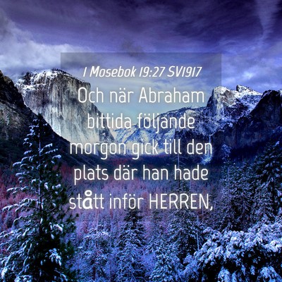 Picture 04 - 1 Mosebok 19:27 SV1917 - Och när Abraham bittida följande morgon gick - Bible Verse Picture