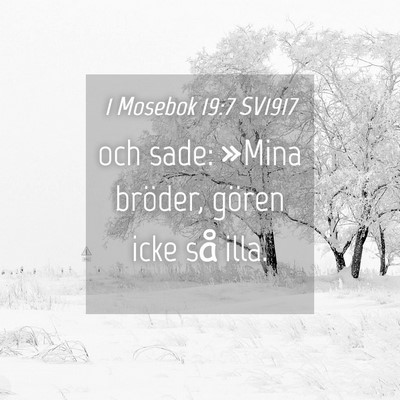 Picture 04 - 1 Mosebok 19:7 SV1917 - och sade: »Mina bröder, gören icke så - Bible Verse Picture