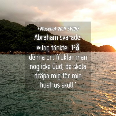 Picture 04 - 1 Mosebok 20:11 SV1917 - Abraham svarade: »Jag tänkte: 'På denna ort - Bible Verse Picture