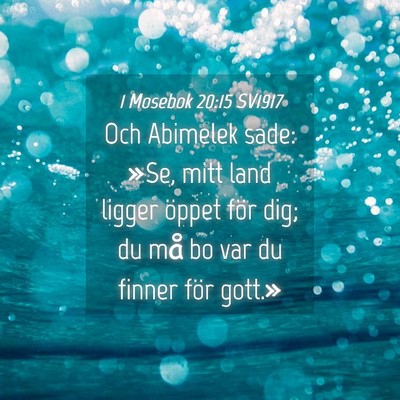 Picture 04 - 1 Mosebok 20:15 SV1917 - Och Abimelek sade: »Se, mitt land ligger öppet - Bible Verse Picture