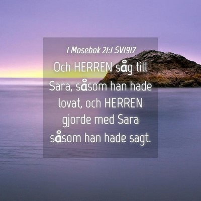Picture 04 - 1 Mosebok 21:1 SV1917 - Och HERREN såg till Sara, såsom han hade lovat, - Bible Verse Picture