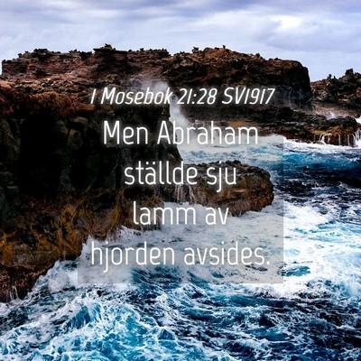 Picture 04 - 1 Mosebok 21:28 SV1917 - Men Abraham ställde sju lamm av hjorden - Bible Verse Picture