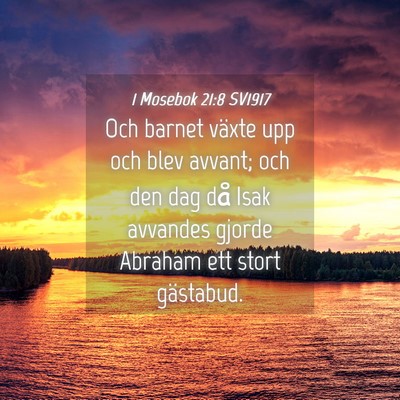 Picture 04 - 1 Mosebok 21:8 SV1917 - Och barnet växte upp och blev avvant; och den - Bible Verse Picture