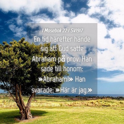 Picture 04 - 1 Mosebok 22:1 SV1917 - En tid härefter hände sig att Gud satte Abraham - Bible Verse Picture