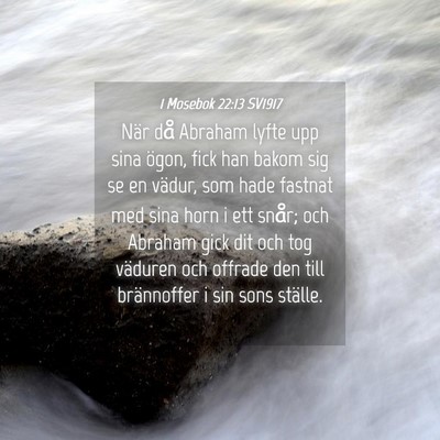 Picture 04 - 1 Mosebok 22:13 SV1917 - När då Abraham lyfte upp sina ögon, fick han - Bible Verse Picture