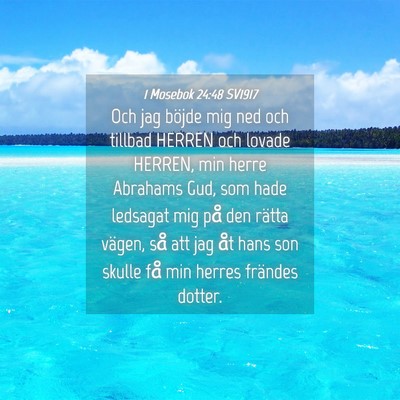 Picture 04 - 1 Mosebok 24:48 SV1917 - Och jag böjde mig ned och tillbad HERREN och - Bible Verse Picture