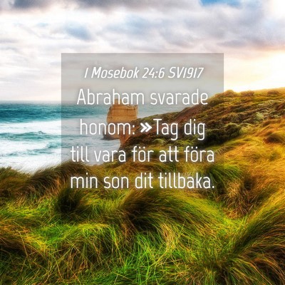 Picture 04 - 1 Mosebok 24:6 SV1917 - Abraham svarade honom: »Tag dig till vara för - Bible Verse Picture