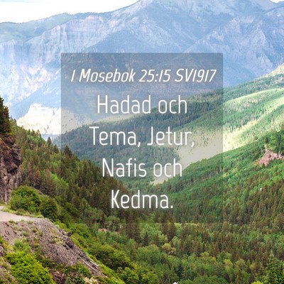 Picture 04 - 1 Mosebok 25:15 SV1917 - Hadad och Tema, Jetur, Nafis och - Bible Verse Picture