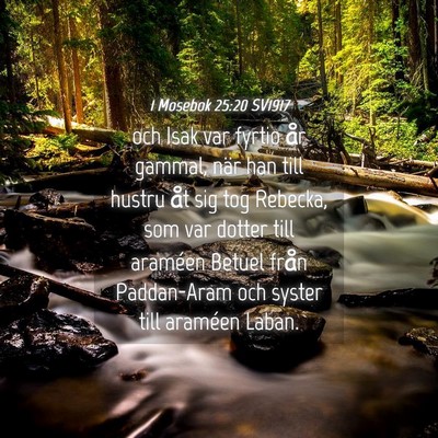 Picture 04 - 1 Mosebok 25:20 SV1917 - och Isak var fyrtio år gammal, när han till - Bible Verse Picture
