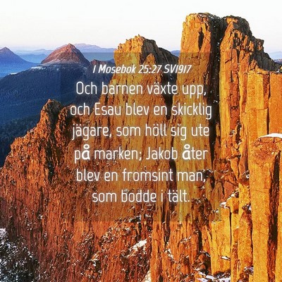 Picture 04 - 1 Mosebok 25:27 SV1917 - Och barnen växte upp, och Esau blev en skicklig - Bible Verse Picture