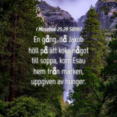 Picture 04 - 1 Mosebok 25:29 SV1917 - En gång, då Jakob höll på att koka något - Bible Verse Picture