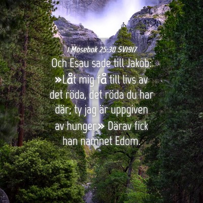Picture 04 - 1 Mosebok 25:30 SV1917 - Och Esau sade till Jakob: »Låt mig få till - Bible Verse Picture
