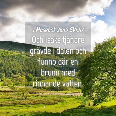 Picture 04 - 1 Mosebok 26:19 SV1917 - Och Isaks tjänare grävde i dalen och funno där - Bible Verse Picture