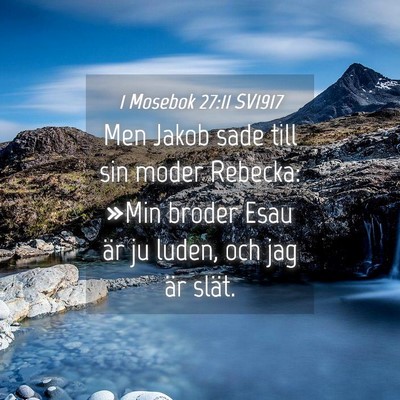 Picture 04 - 1 Mosebok 27:11 SV1917 - Men Jakob sade till sin moder Rebecka: »Min - Bible Verse Picture