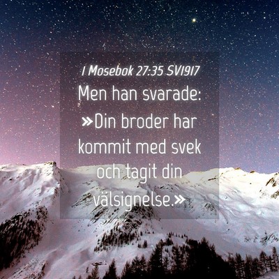 Picture 04 - 1 Mosebok 27:35 SV1917 - Men han svarade: »Din broder har kommit med svek - Bible Verse Picture