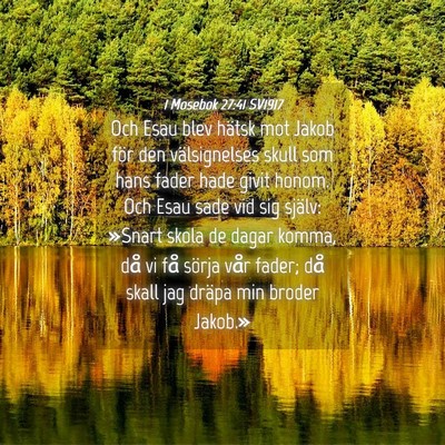 Picture 04 - 1 Mosebok 27:41 SV1917 - Och Esau blev hätsk mot Jakob för den - Bible Verse Picture