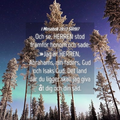 Picture 04 - 1 Mosebok 28:13 SV1917 - Och se, HERREN stod framför honom och sade: - Bible Verse Picture