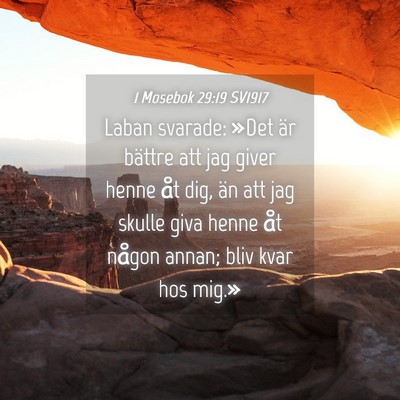Picture 04 - 1 Mosebok 29:19 SV1917 - Laban svarade: »Det är bättre att jag giver - Bible Verse Picture