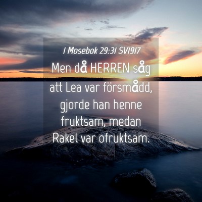 Picture 04 - 1 Mosebok 29:31 SV1917 - Men då HERREN såg att Lea var försmådd, - Bible Verse Picture