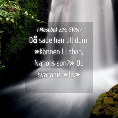 Picture 04 - 1 Mosebok 29:5 SV1917 - Då sade han till dem: »Kännen I Laban, Nahors - Bible Verse Picture