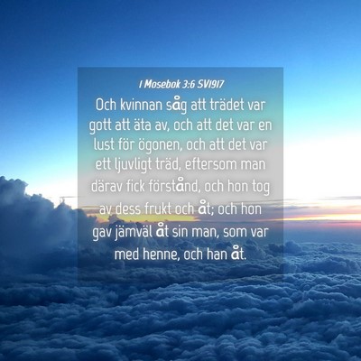 Picture 04 - 1 Mosebok 3:6 SV1917 - Och kvinnan såg att trädet var gott att äta - Bible Verse Picture