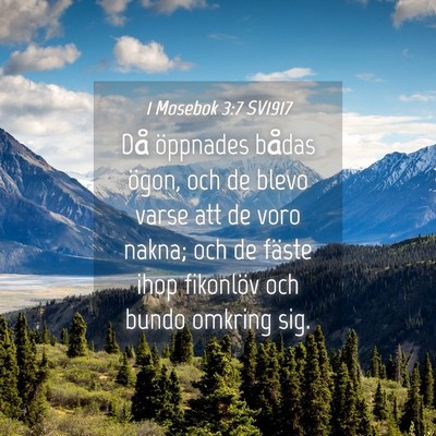 Picture 04 - 1 Mosebok 3:7 SV1917 - Då öppnades bådas ögon, och de blevo varse - Bible Verse Picture