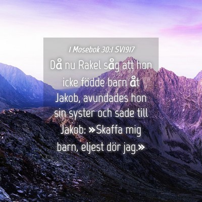 Picture 04 - 1 Mosebok 30:1 SV1917 - Då nu Rakel såg att hon icke födde barn åt - Bible Verse Picture