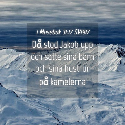 Picture 04 - 1 Mosebok 31:17 SV1917 - Då stod Jakob upp och satte sina barn och sina - Bible Verse Picture