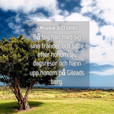 Picture 04 - 1 Mosebok 31:23 SV1917 - Då tog han med sig sina fränder och satte efter - Bible Verse Picture