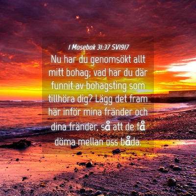 Picture 04 - 1 Mosebok 31:37 SV1917 - Nu har du genomsökt allt mitt bohag; vad har du - Bible Verse Picture