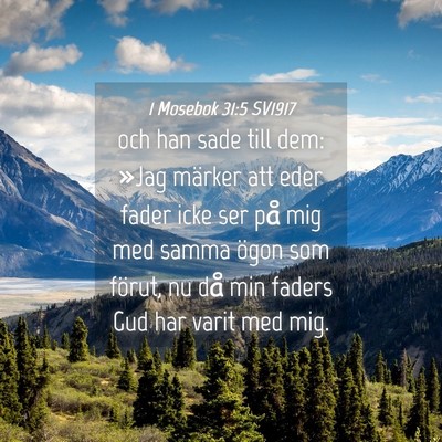 Picture 04 - 1 Mosebok 31:5 SV1917 - och han sade till dem: »Jag märker att eder - Bible Verse Picture