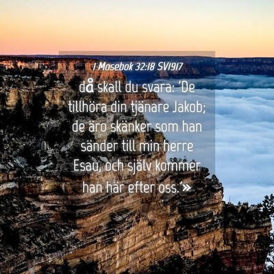 Picture 04 - 1 Mosebok 32:18 SV1917 - då skall du svara: 'De tillhöra din tjänare - Bible Verse Picture