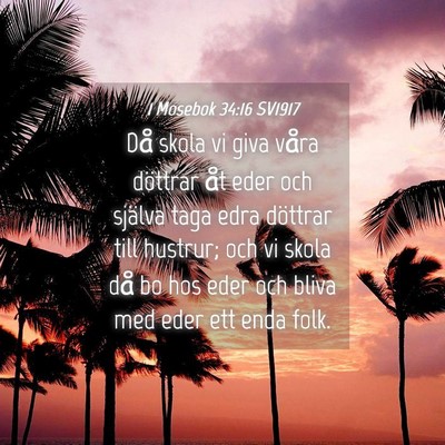 Picture 04 - 1 Mosebok 34:16 SV1917 - Då skola vi giva våra döttrar åt eder och - Bible Verse Picture