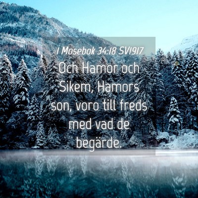 Picture 04 - 1 Mosebok 34:18 SV1917 - Och Hamor och Sikem, Hamors son, voro till freds - Bible Verse Picture