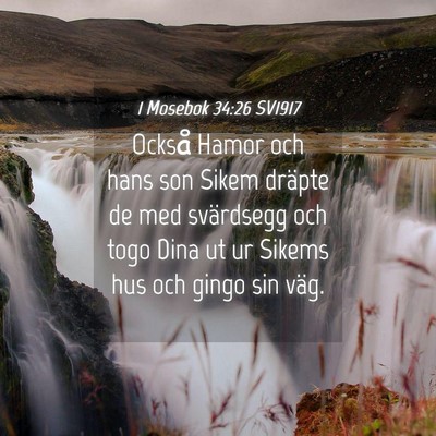 Picture 04 - 1 Mosebok 34:26 SV1917 - Också Hamor och hans son Sikem dräpte de med - Bible Verse Picture