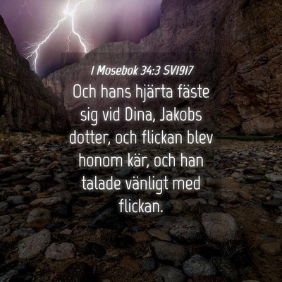 Picture 04 - 1 Mosebok 34:3 SV1917 - Och hans hjärta fäste sig vid Dina, Jakobs - Bible Verse Picture