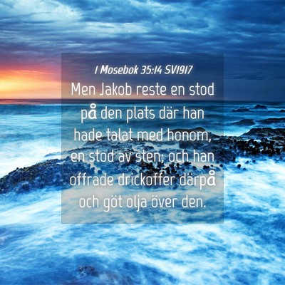 Picture 04 - 1 Mosebok 35:14 SV1917 - Men Jakob reste en stod på den plats där han - Bible Verse Picture