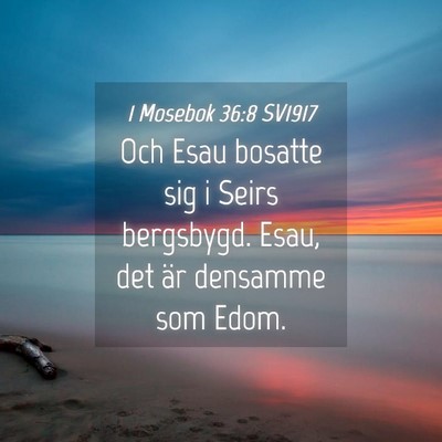 Picture 04 - 1 Mosebok 36:8 SV1917 - Och Esau bosatte sig i Seirs bergsbygd. Esau, det - Bible Verse Picture