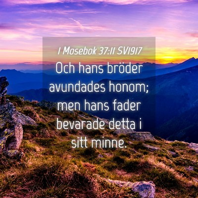 Picture 04 - 1 Mosebok 37:11 SV1917 - Och hans bröder avundades honom; men hans fader - Bible Verse Picture