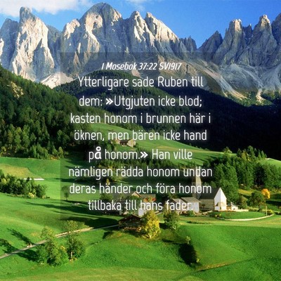 Picture 04 - 1 Mosebok 37:22 SV1917 - Ytterligare sade Ruben till dem: »Utgjuten icke - Bible Verse Picture