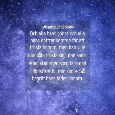 Picture 04 - 1 Mosebok 37:35 SV1917 - Och alla hans söner och alla hans döttrar kommo - Bible Verse Picture